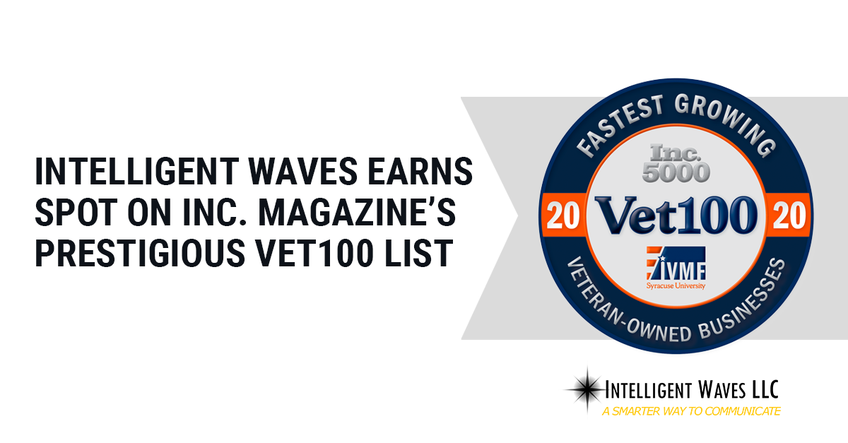Intelligent Waves Earns Spot on Prestigious Vet100 List