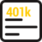 benefit- 401k plan Icons of document suggesting 401k