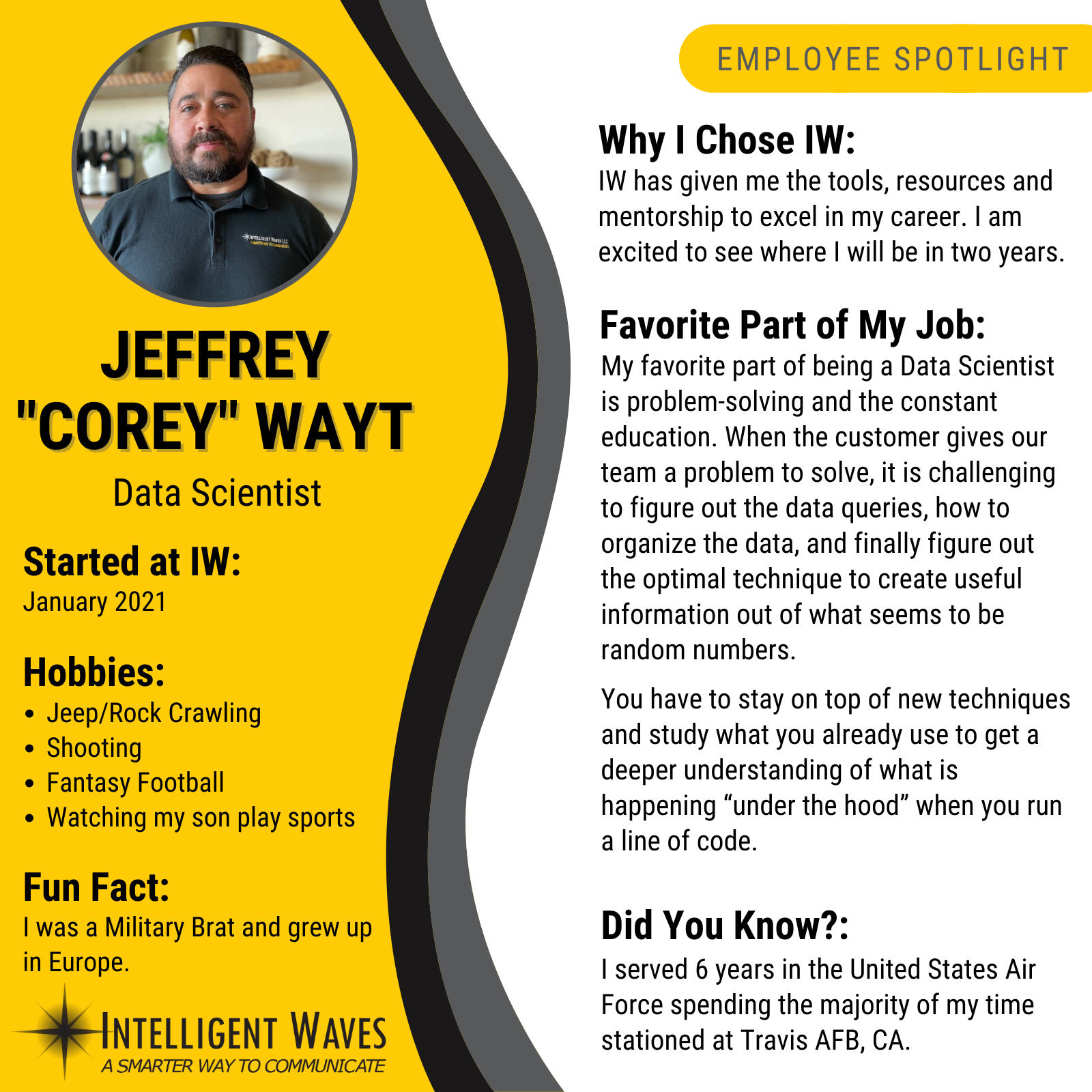 Jeffrey Corey Wayt - Employee Spotlight Image