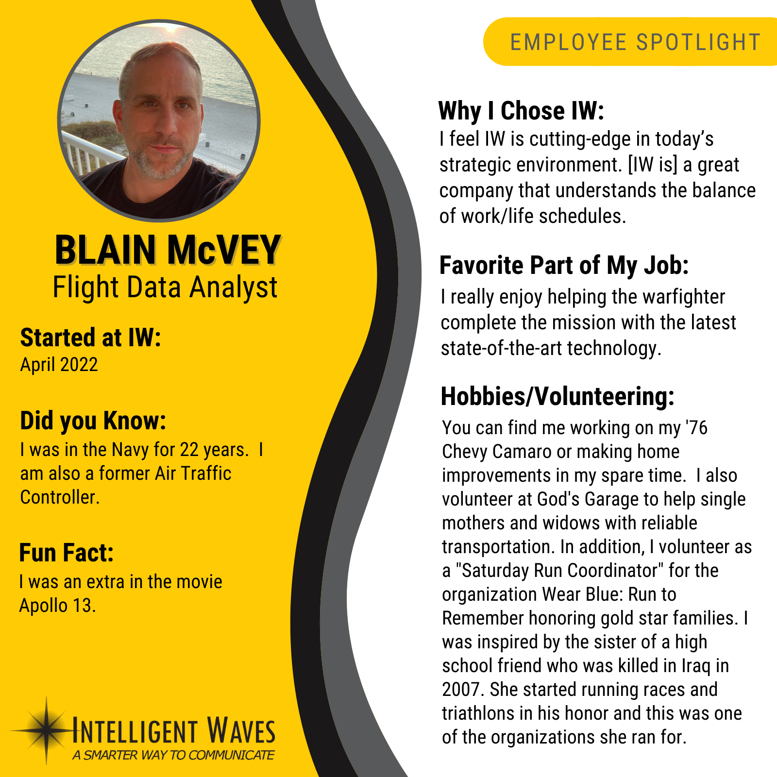 Blain McVey - Employee Spotlight Graphic