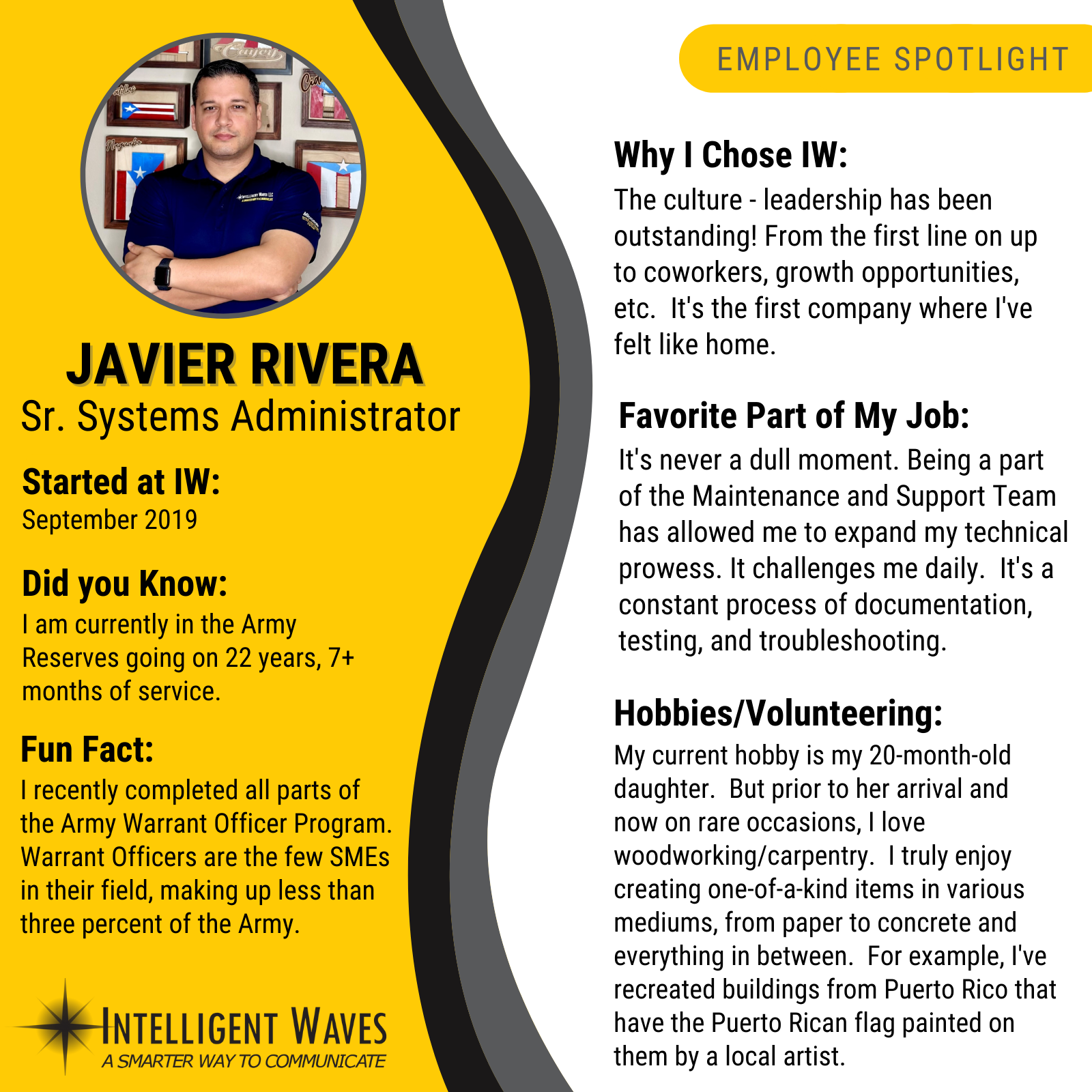 Javier Rivera - Employee Spotlight - Intelligent Waves