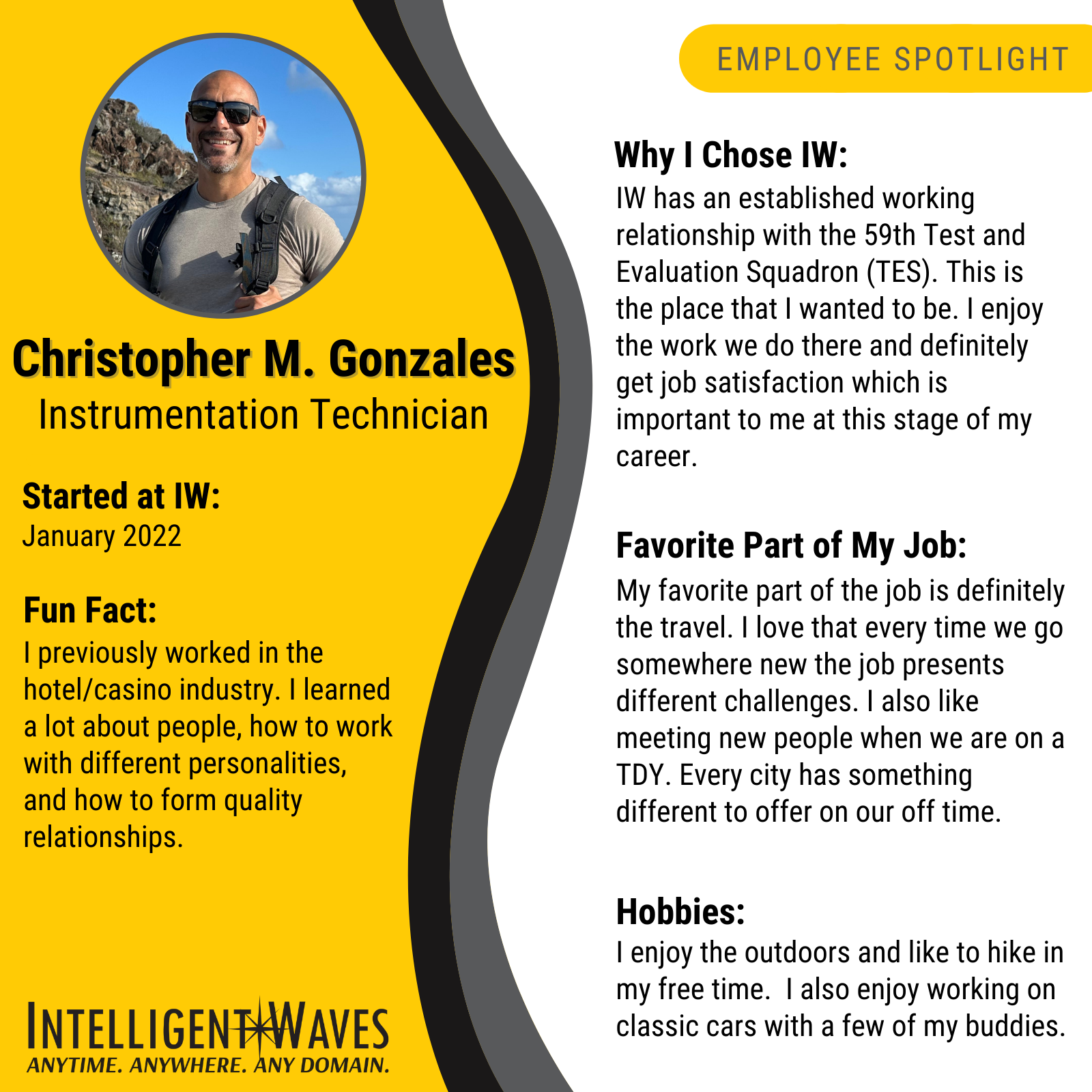 Christopher Gonzales Employee Spotlight