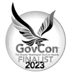 2023 GovCon Award Finalist Seal - in black and white.