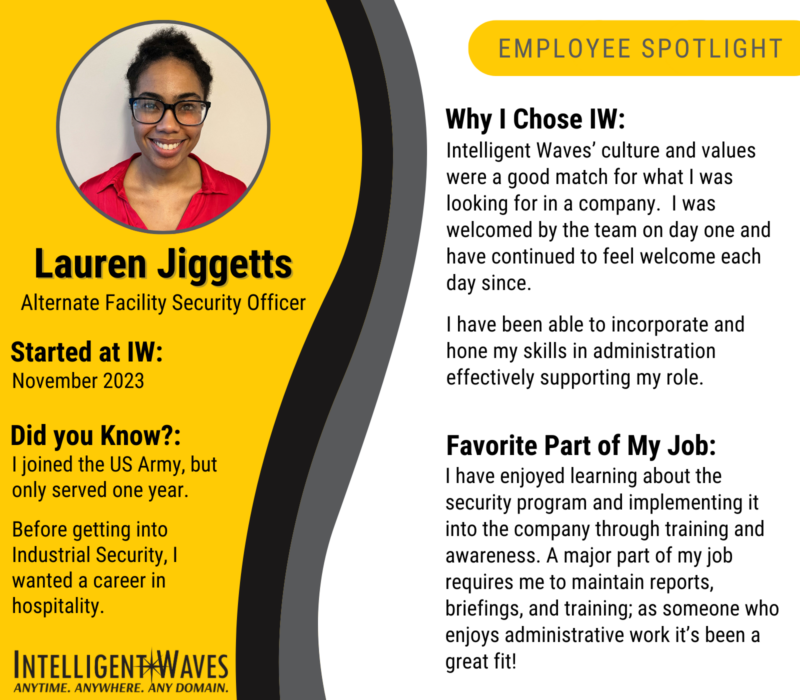 Lauren Jiggetts - Intelligent Waves - Employee Spotlight